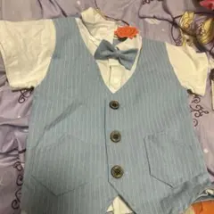 水色 フォーマルベスト 蝶ネクタイ セット