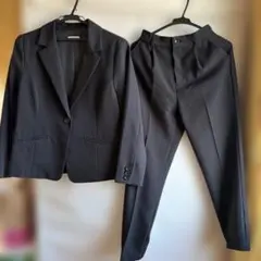 【週末6/14までの特別価格】 レディース パンツスーツ上下 ブラックのサムネイル