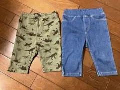 キッズ ハーフパンツ 2点セット 恐竜柄 デニム　ベルメゾン　無印　まとめ買い可