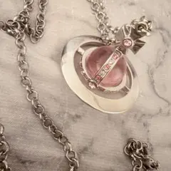 ヴィヴィアンウエストウッド スモールオーブ ネックレス ピンク シルバー