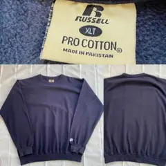 【a5】RUSSELL PRO COTTON XLT ネイビー トレーナー