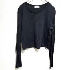 COTTON:ON 【S/P】リブ長袖Tシャツ コットンオン 黒 ショート丈