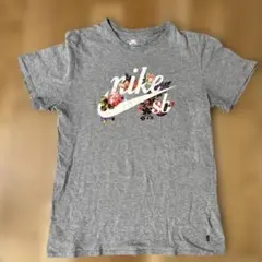 NIKE SB プリントロゴ 花 フラワー Tシャツ グレーサイズL