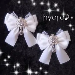 量産型 リボン ヘアクリップ ロリータ 蝶々 白 ホワイト 推し活