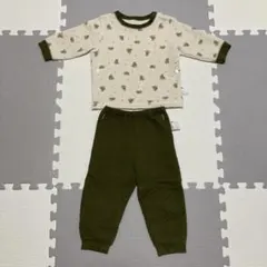 ユニクロ キルトパジャマ クマ グリーン 90