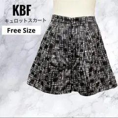 【美品】KBFチェック キュロットスカート フレアシルエット