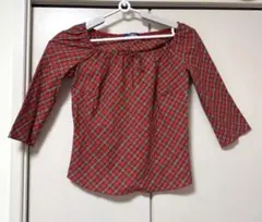 BURBERRY BLUE LABLE ノバチェック7分袖ブラウス 赤 y2k