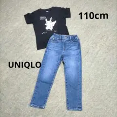 UNIQLO ポケモン Tシャツとデニムパンツ 110cm