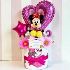 ☆出産祝いに大人気！ミニーちゃんの豪華２段おむつケーキ 女の子