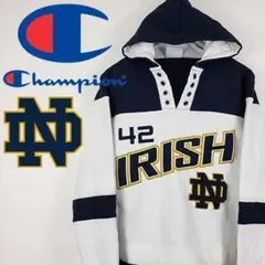 【古着】チャンピオン ノートルダム大学 刺繍ロゴ フットボールチーム パーカー