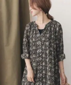 アーバンリサーチドアーズ　コットンボイルペイズリープリントワンピース