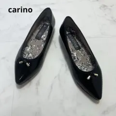 【美品】カリーノ エナメル パンプス 花柄 インソール23.5cm雨の日使用可能