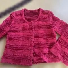 ピンク ノーカラージャケット