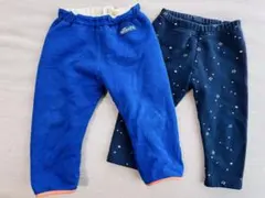 【2点セット】ホットビスケッツ　ユニクロボトムス　青ネイビー星柄