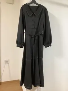 ア*ナ様 未使用品　クロ　配色ステッチワンピース　LL