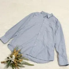 【ユニクロ】メンズ エクストラファインコットンブロードストライプシャツ XL