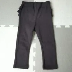 プティマイン バックフリル レギンス 90 チャコール 裏起毛 保育園 お出かけ