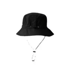 黒　バケットハット 防水　折りたたみ　あごひも付き　登山　キャンプ　アウトドア