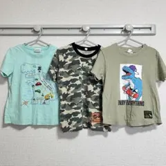 トップス　半袖　Tシャツ　110cm 3点セット　まとめ売り　男の子　恐竜のサムネイル
