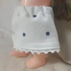 お人形の裾レース付スカート【ホワイト×グレードット】1120004