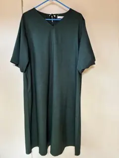 AS know as plus ダークグリーン カットソーワンピース　F