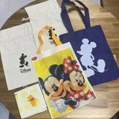 ディズニー トート 巾着 タオルハンカチ セット売り