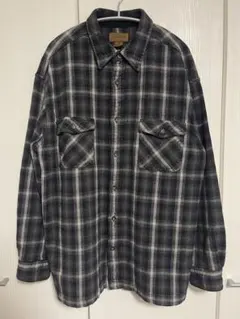 ST. JOHN'S BAY オンブレ ヘビーネルシャツ ブラック XL