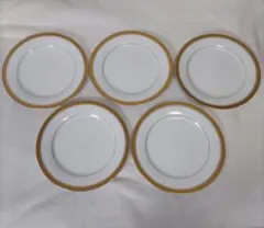 ノリタケ Noritake 金彩 プレート 皿 5枚セット ゴールド 白磁