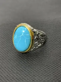 ターコイズ風リング シルバー