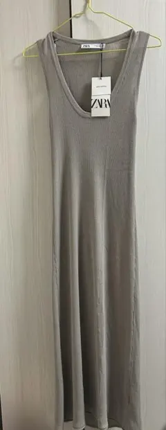 新品未使用　ZARA レディース　ノースリーブ　ワンピース　ブラウンベージュ