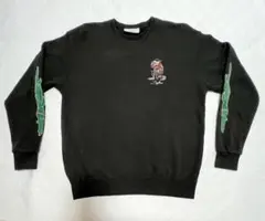 【 USED 】 LEFT ALONE スウェット トレーナー 刺繍 長袖 黒