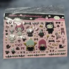 2010年製　平成レトロ　サンリオぷっくりシール　クロネコ