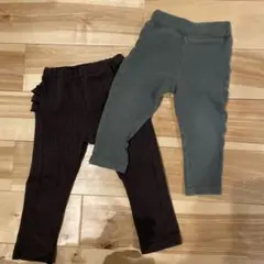 petit main ダークブラウン フリルパンツ 90