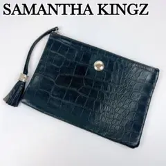 SAMANTHA KINGZ サマンサキングズ クラッチバッグ クロコ ブラック