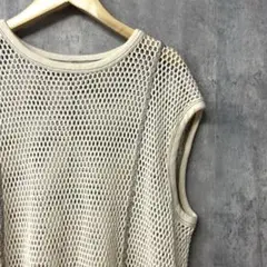 【美品】FREAK'S STORE メッシュ　ノースリーブニット　ベスト　F