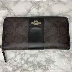COACH コーチ　シグネチャー　ラウンドジップ長財布