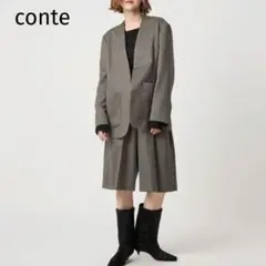 極美品✨2025✨Conte シアーノーカラージャケット リネン 辺見えみり 極美品✨2025✨Conte シアーノーカラージャケット リネン 辺見えみり