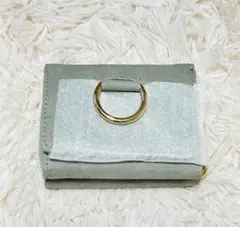 Unused item / Tri-fold wallet, women's wallet, gray coin case, adult wallet, super cute