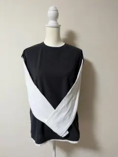 メンズ　長袖Tシャツ　ベスト　ジレ　重ね着Tシャツ