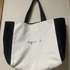 agnès b. トートバッグ ホワイト/ブラック