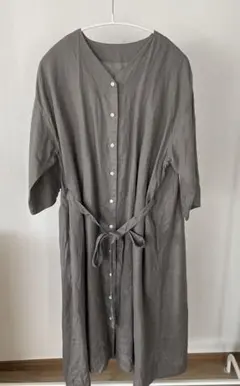 無印良品　MUJI マタニティリネンワンピース　M〜Lサイズ