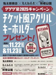 ゲゲゲ忌　2025年　限定　チケット風アクリルキーホルダー　非売品のサムネイル