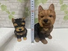 犬　置物　ヨークシャーテリア　 2体セット