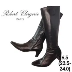 Robert Clergerie　レザー　ロングブーツ　ポインテッドトゥ　ジップのサムネイル