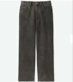 ユニクロ ハイライズワイドクロップドジーンズカットオフ デニム 28