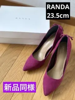 【美品】RANDA パンプス 23.5cm ハイヒール レースアップ リボン