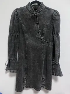 デニム　チャイナワンピース