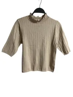 【新品未使用】Red Color Jenny ベージュ リブニット 五分袖