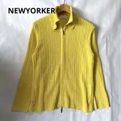 NEWYORKER ニューヨーカー 襟付きカーディガン ダブルジップ コットン