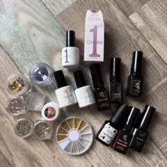 ジェルネイルセット　ジェルミーワン　ラメ　フラッシュ　ビーズ等